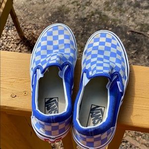 Blue checkered vans
